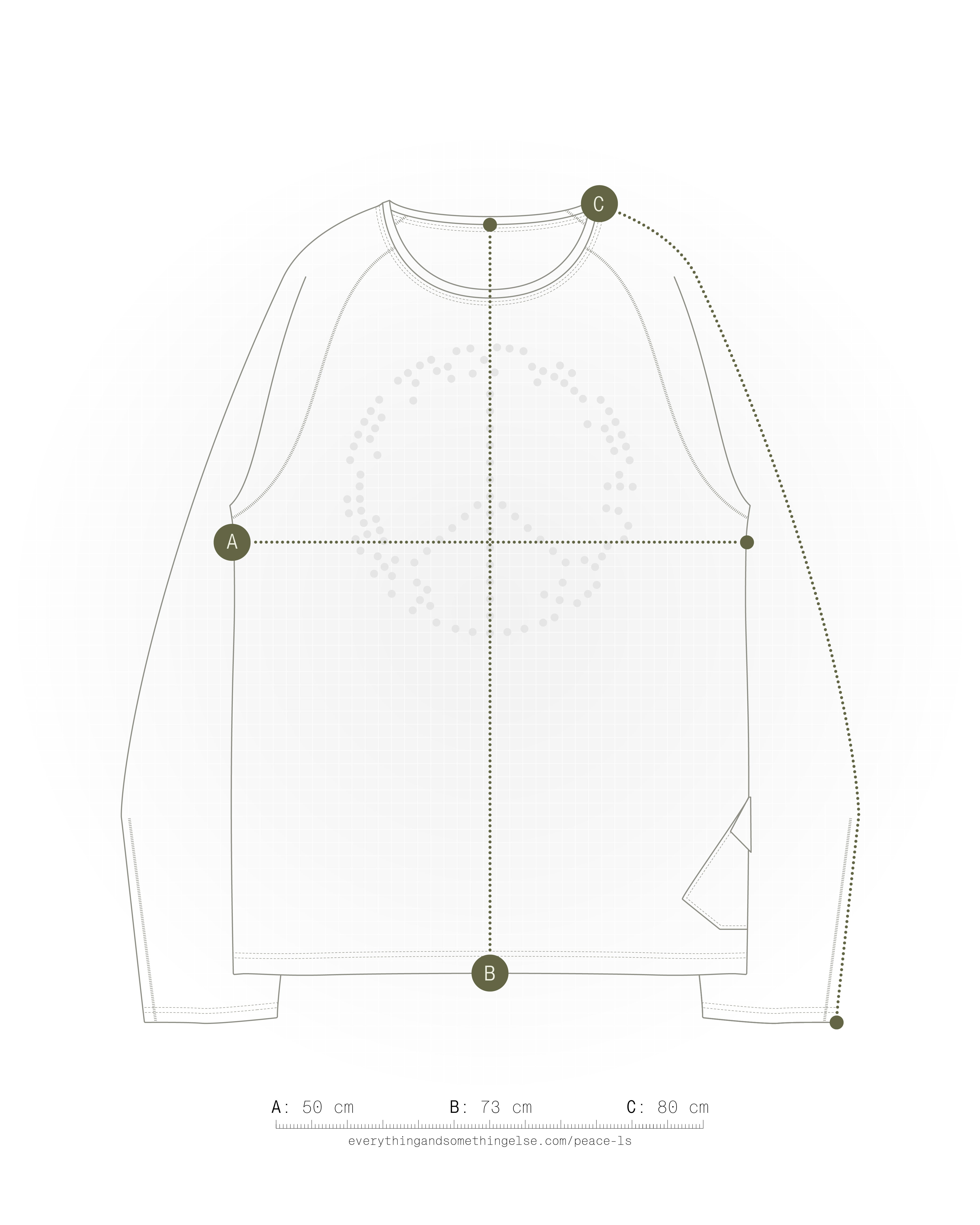 peace longsleeve measurements shell
